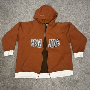 Vintage Y2K Sean John Full Zip Hoodie Men's Size 3XB Spellout Super Baggy Hiphop